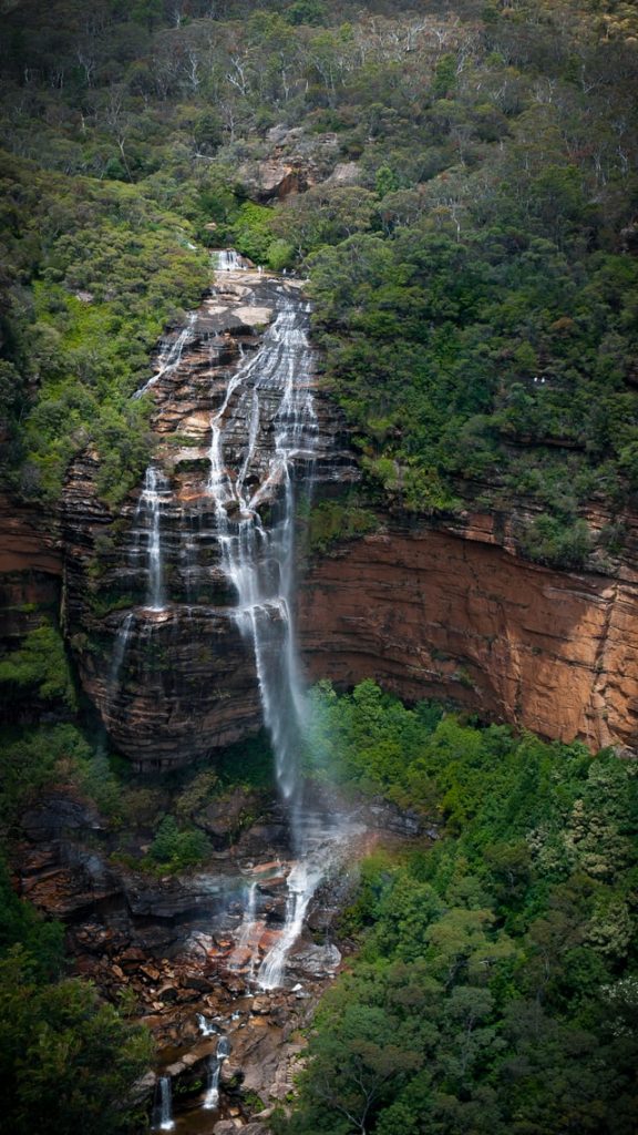 Water falling down Wentworth Falls, Blue Mountains